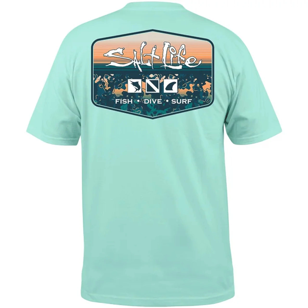 Salt Life Men's Liquid Depth Badge Short Sleeve Pocket Tee
