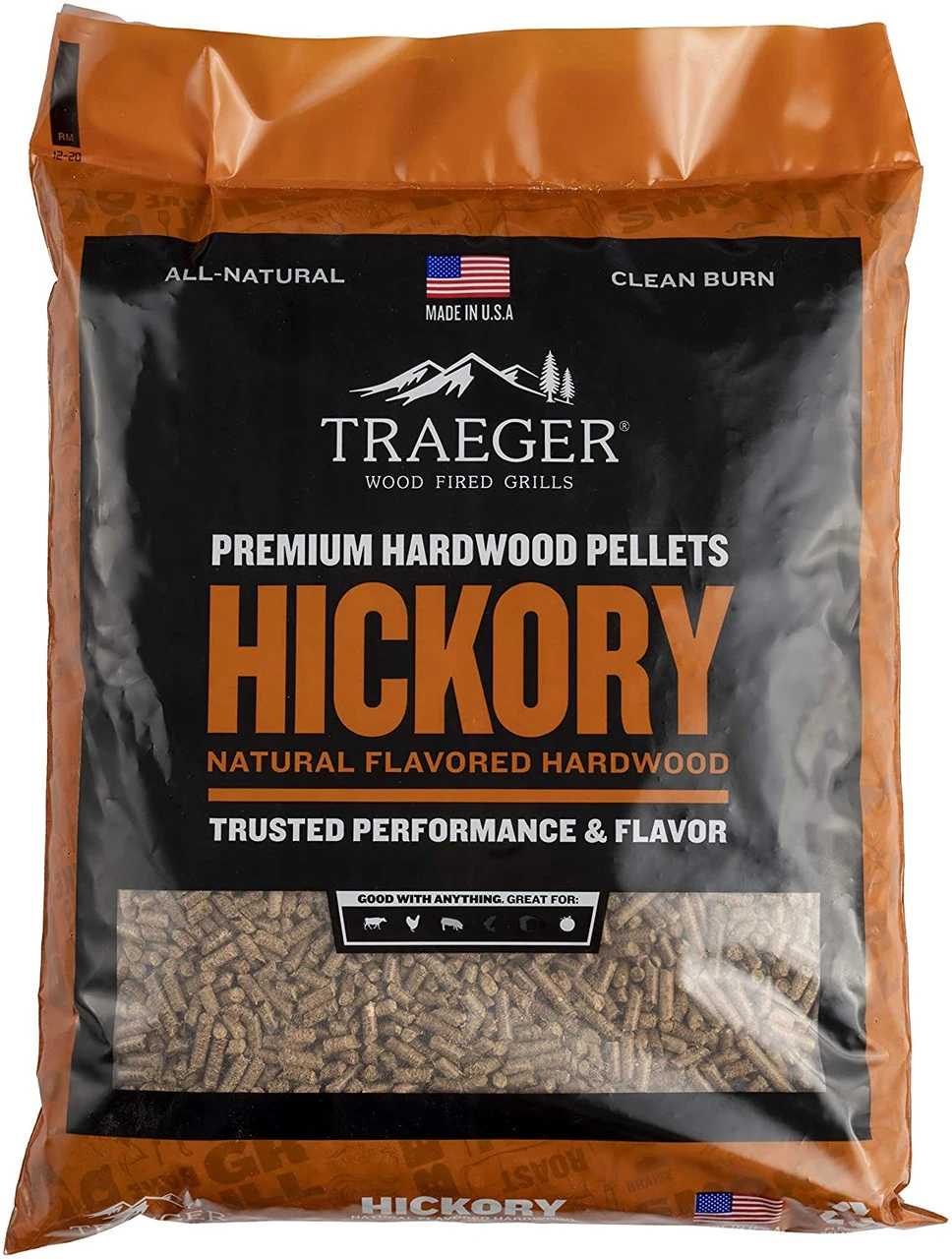 Traeger Grills Hickory 100% All-Natural Wood Pellets