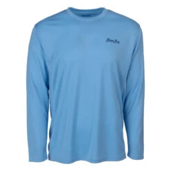 Bimini Bay Cabo Crew V Men's Long Sleeve Shirt Featuring BloodGuard Plus - Placid Blue