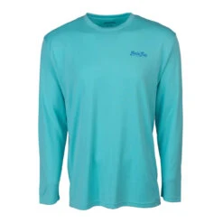 Bimini Bay Cabo Crew V Men's Long Sleeve Shirt Featuring BloodGuard Plus - Aqua