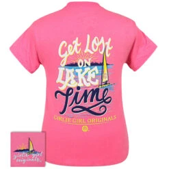 Girlie Girl Lake Time T-Shirt - Safety Pink