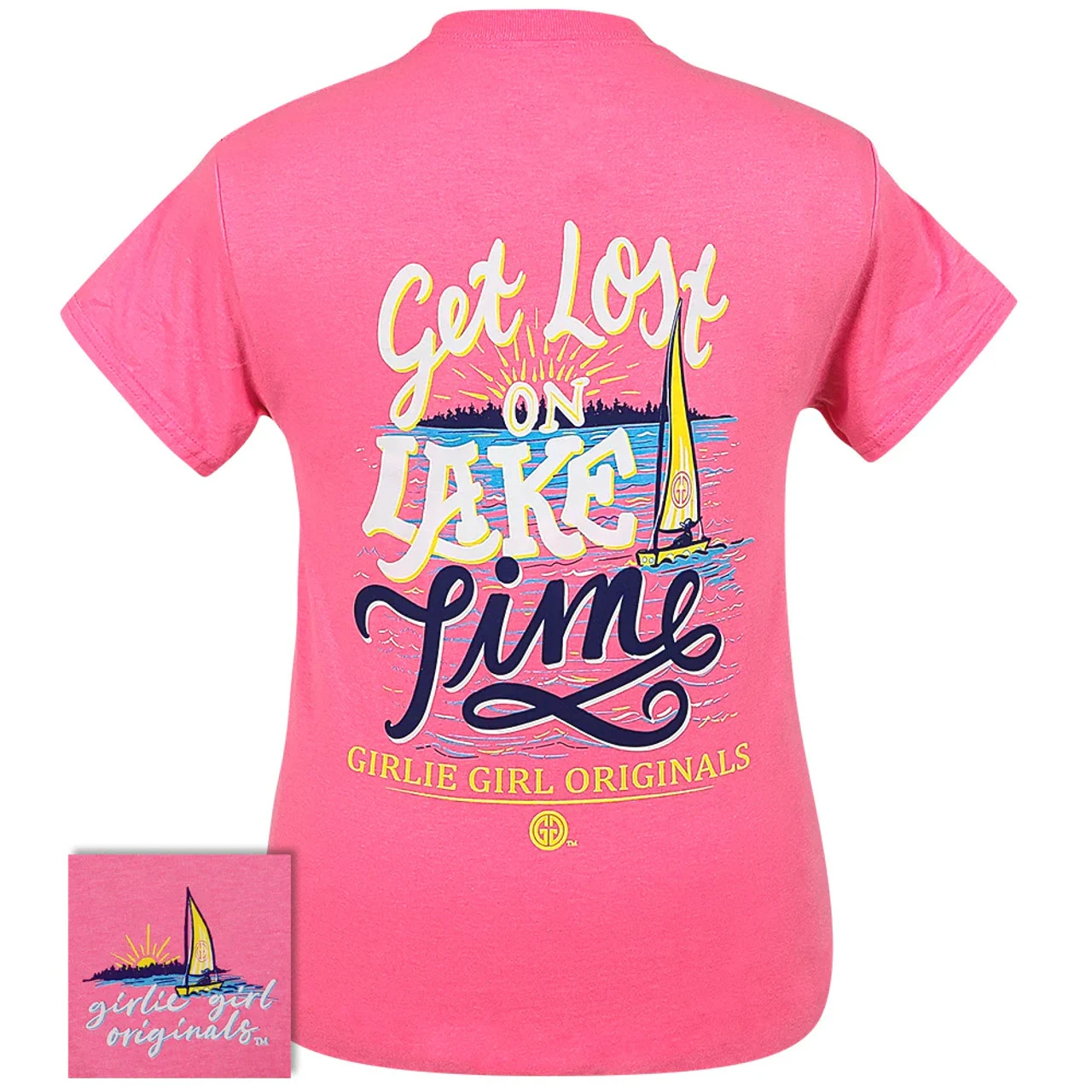 Girlie Girl Lake Time T-Shirt - Safety Pink