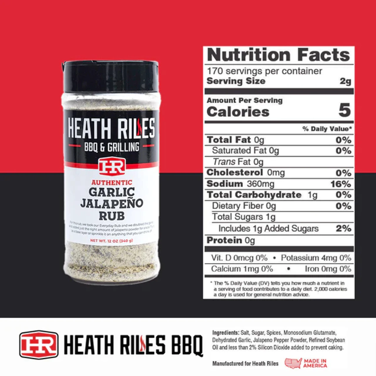 Heath Riles BBQ Garlic JalapeƱo Rub Shaker - Image 2