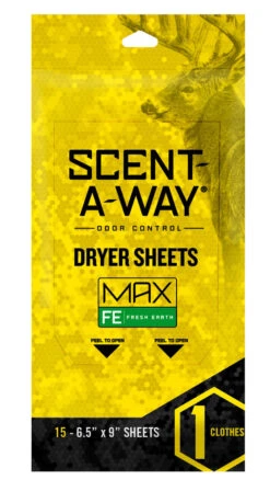 Scent-A-Way Max Odor Control Dryer Sheets - Fresh Earth