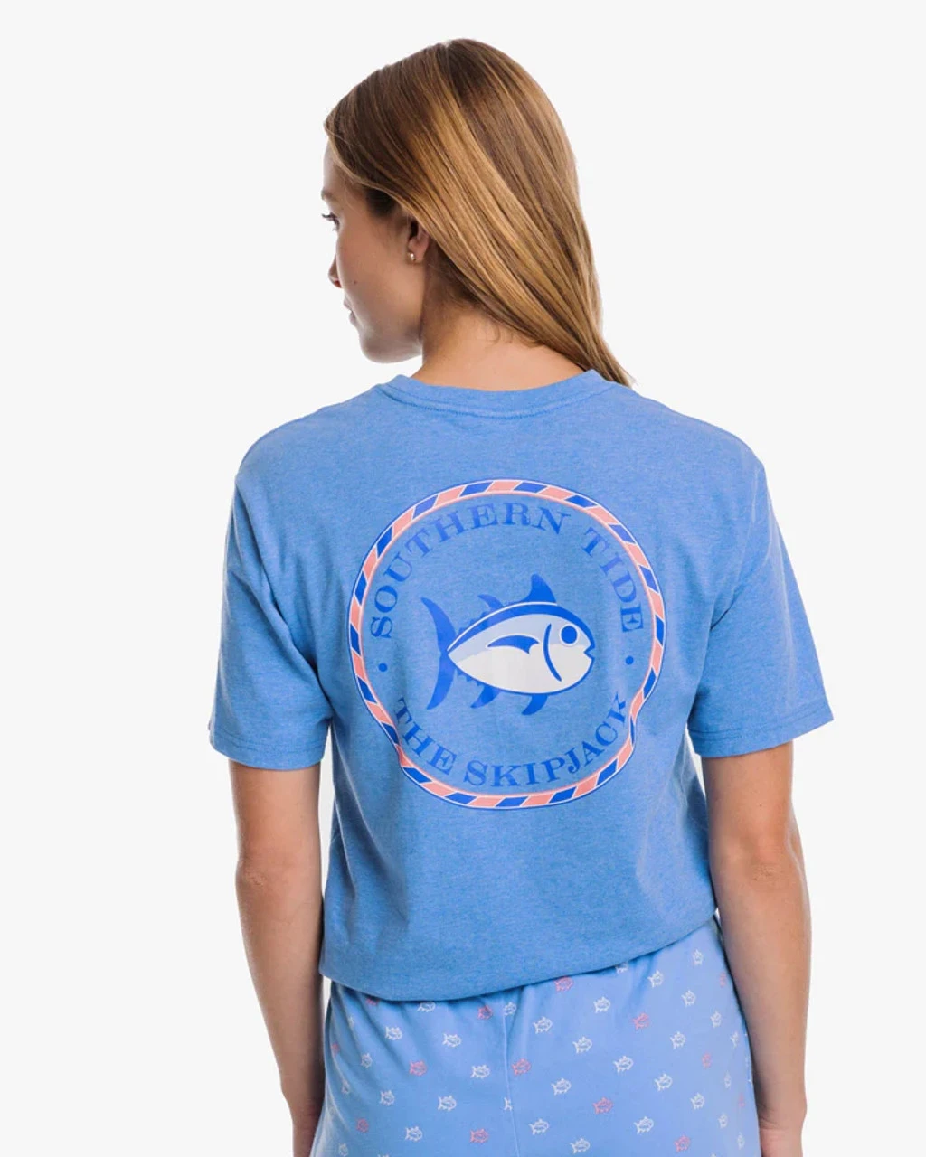 Southern Tide Women's Original Circle Skipjack T-Shirt - Heather Boat Blue