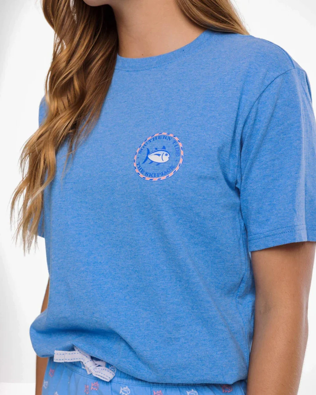 Southern Tide Women's Original Circle Skipjack T-Shirt - Heather Boat Blue - Image 2