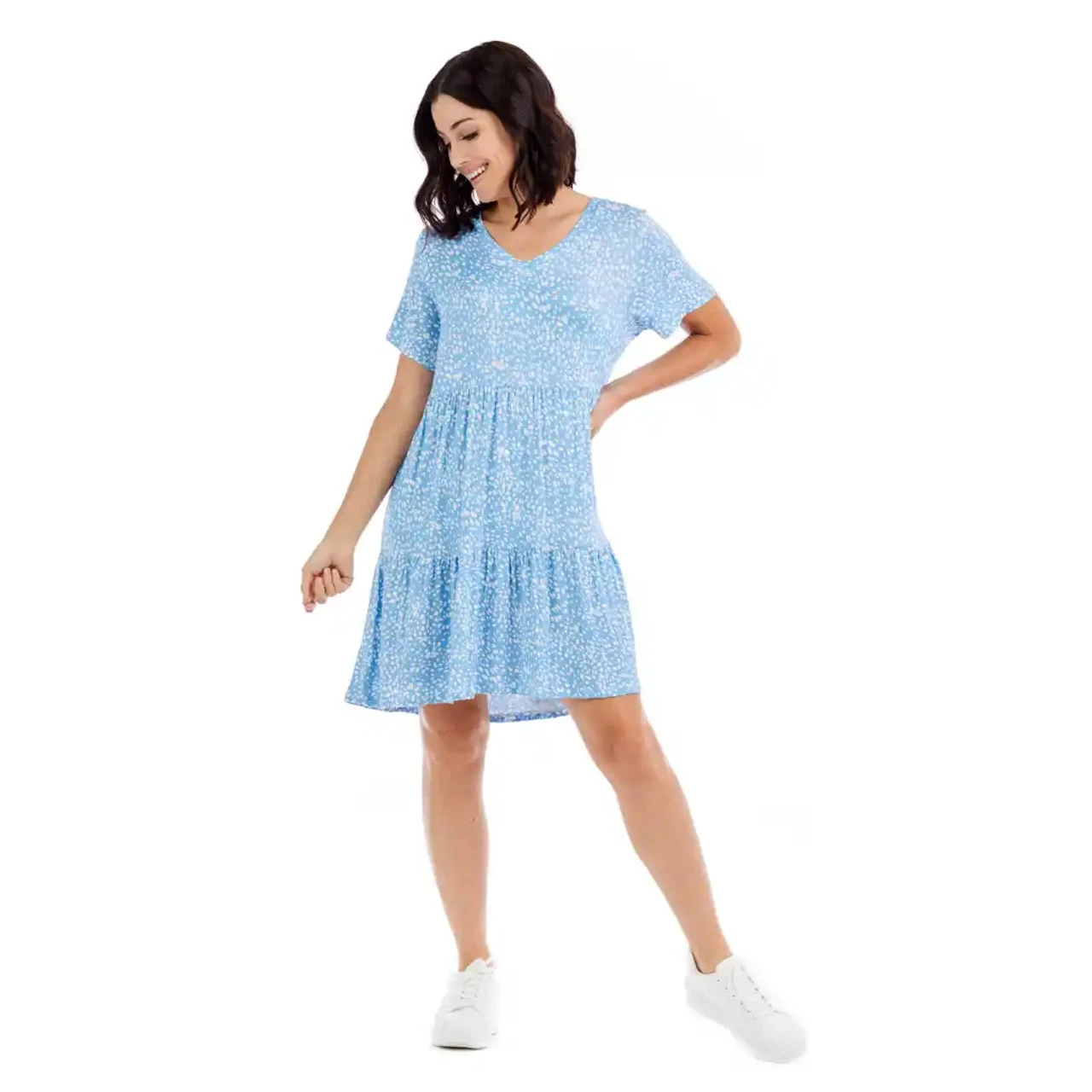 Mud Pie Tammy Blue Tiered Dress