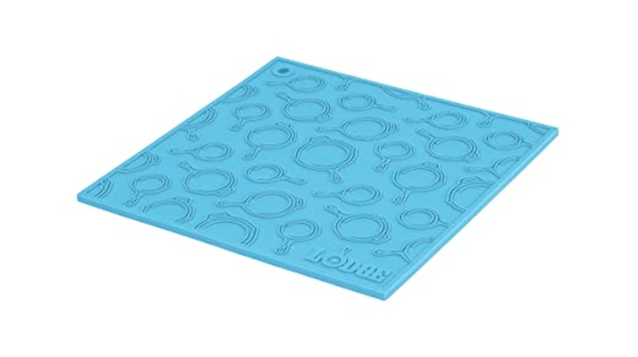 Lodge Cast Iron Square Silicone Skillet Trivet, 7 In. Turquoise
